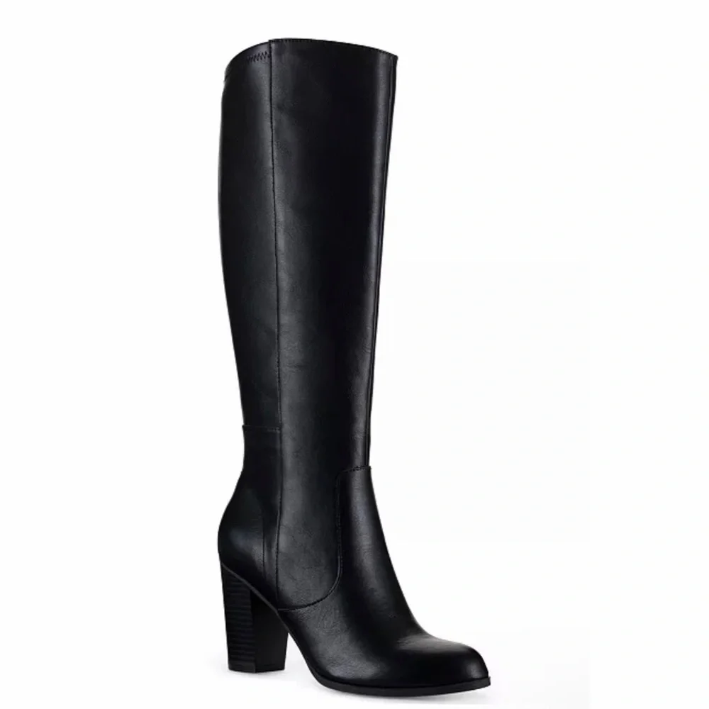 Style & Co Addyy Dress Zipper Boots in Smooth Black, Size 5.5, NEW in Box